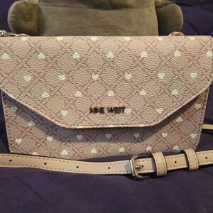 Nine West Beige Heart Crossbody Bag
